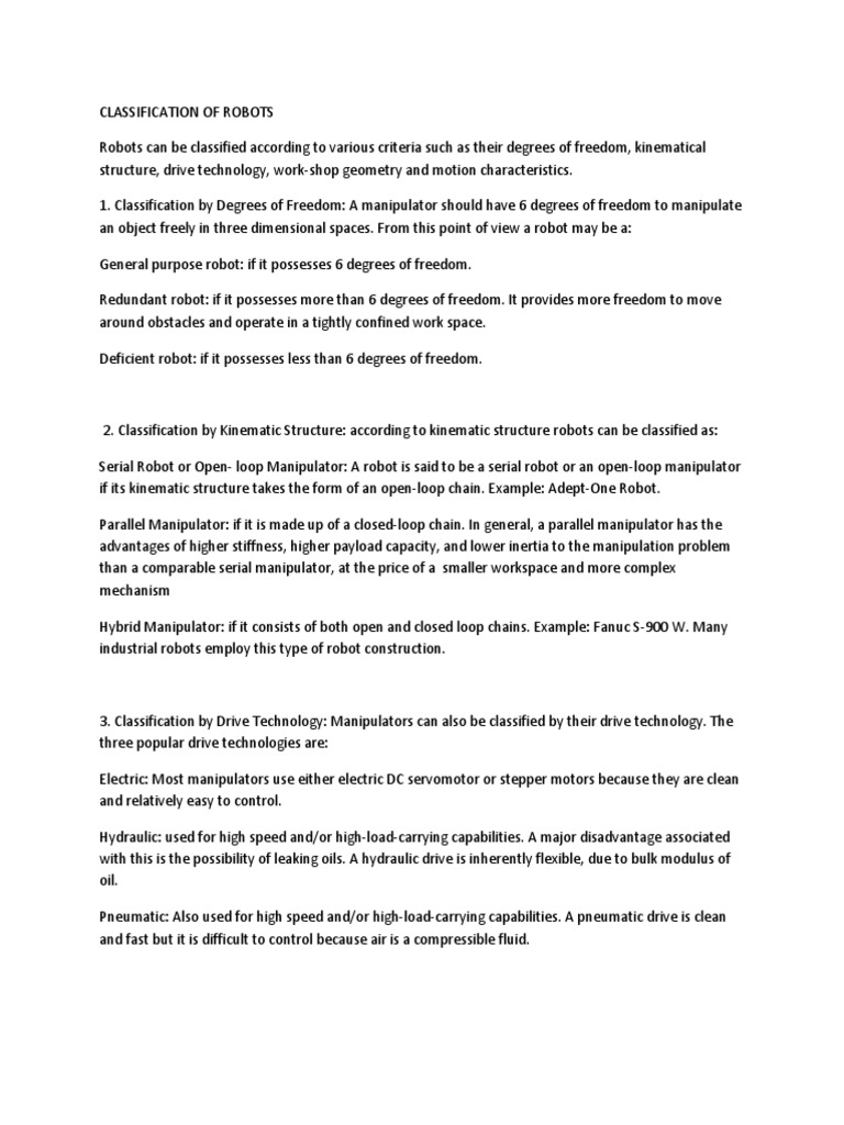 Classification of Robots | PDF | Cartesian Coordinate System | Space