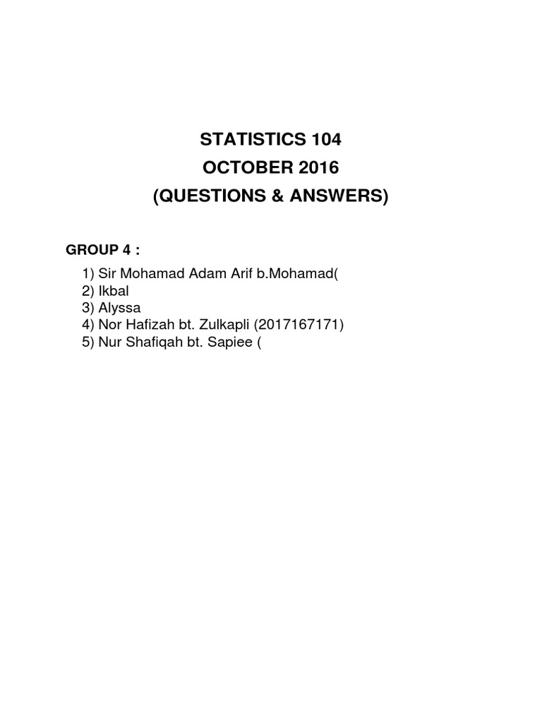 Statistics 104: Variables & Sampling Analysis | PDF | Technology ...