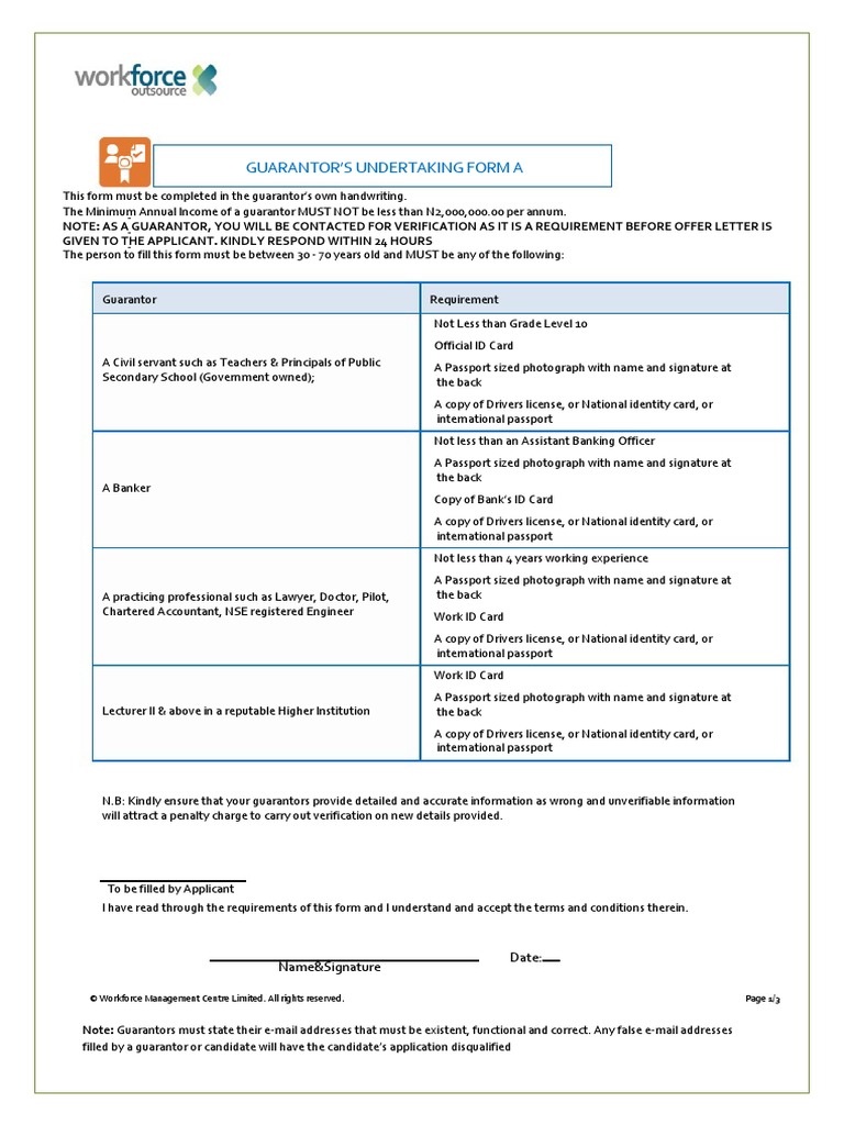 Sample Of Employee Guarantor's Form In Nigeria - Application For E Passport / Please follow it carefully, and y.