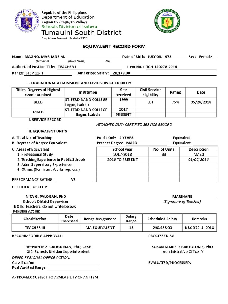 ERF Form | Behavior Modification | Learning