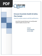 Ericsson Essentials Health & Safety Plan Sample: Good For Smaller Projects and Bid Qualifications