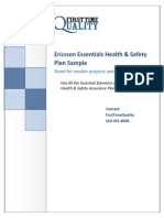 Ericsson Essentials Health & Safety Plan Sample: Good For Smaller Projects and Bid Qualifications