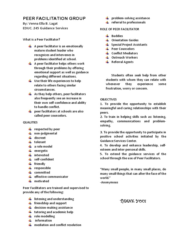 Peer Facilitation Group PDF Facilitator Mediation