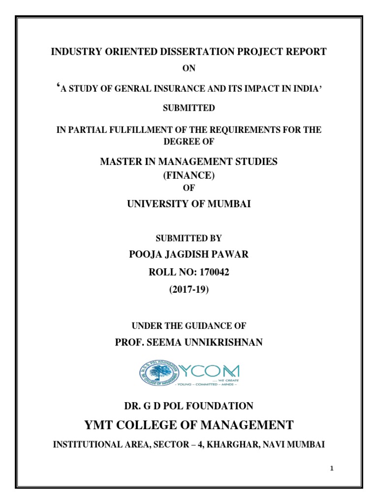 Genral Project (Genaral Insurance and Its Impoact in India | PDF ...