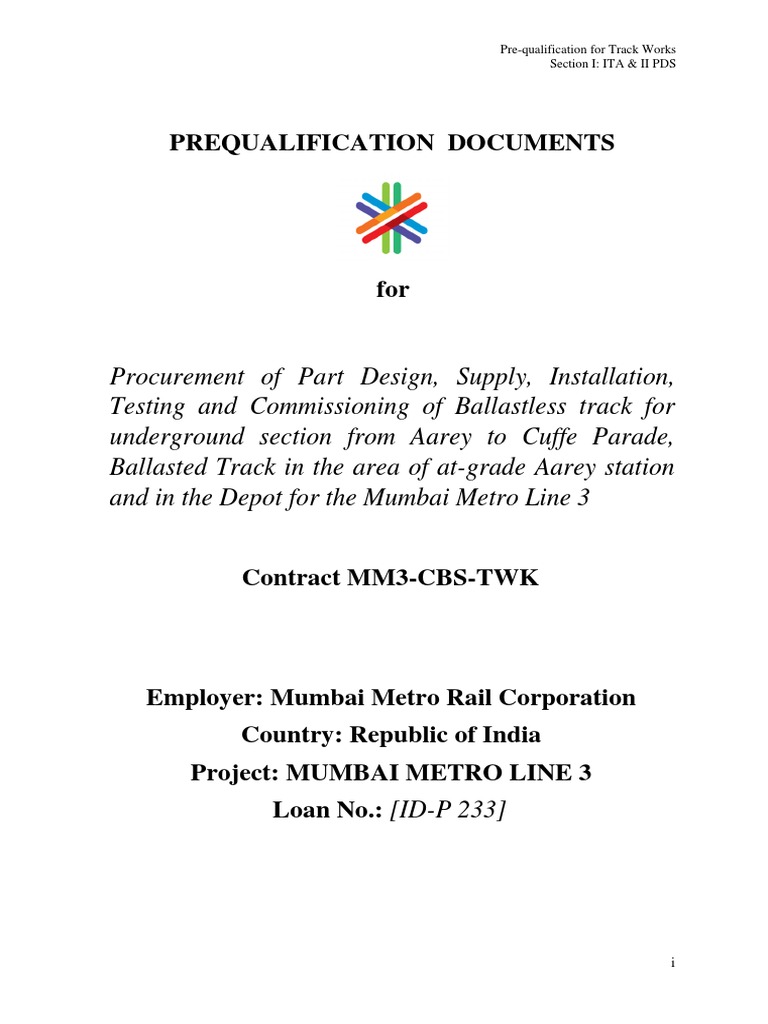 Prequalification for Mumbai Metro Track | PDF | Joint Venture | Loans