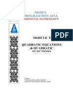 Module 2 - Quadratic Equation & Quadratic Functions