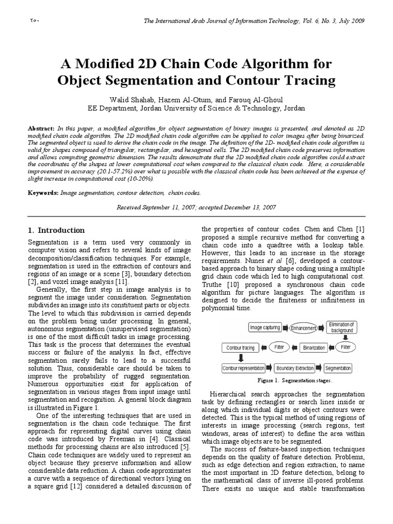 A Modified 2D Chain Code Algorithm For Object Segmentation and Contour