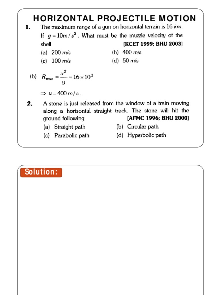 Horizontal and Oblique Projectile Motion | PDF | Art