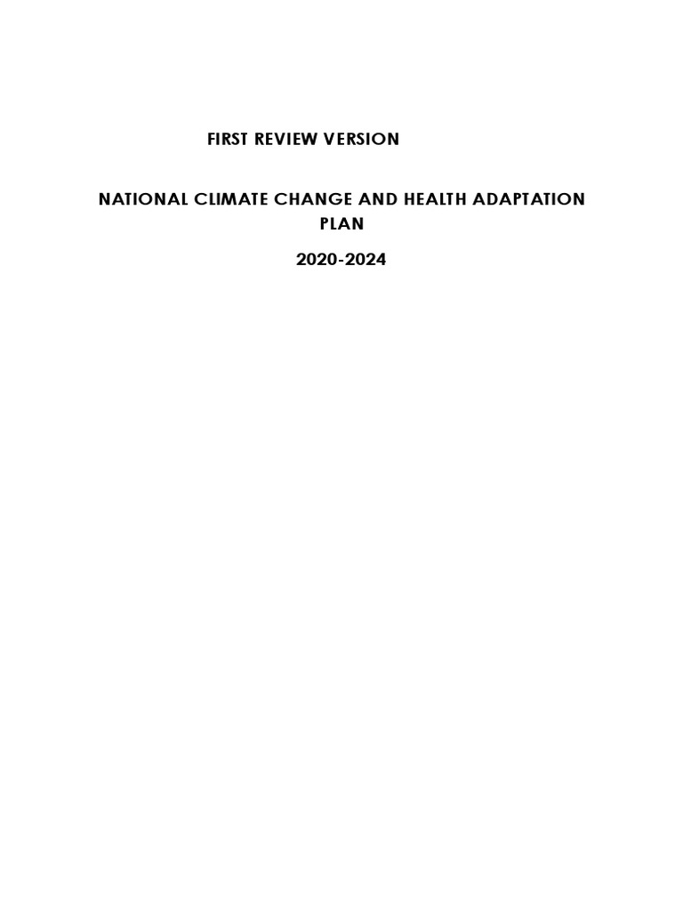 National Climate and Health Adaptation Plan | PDF | Climate Resilience ...