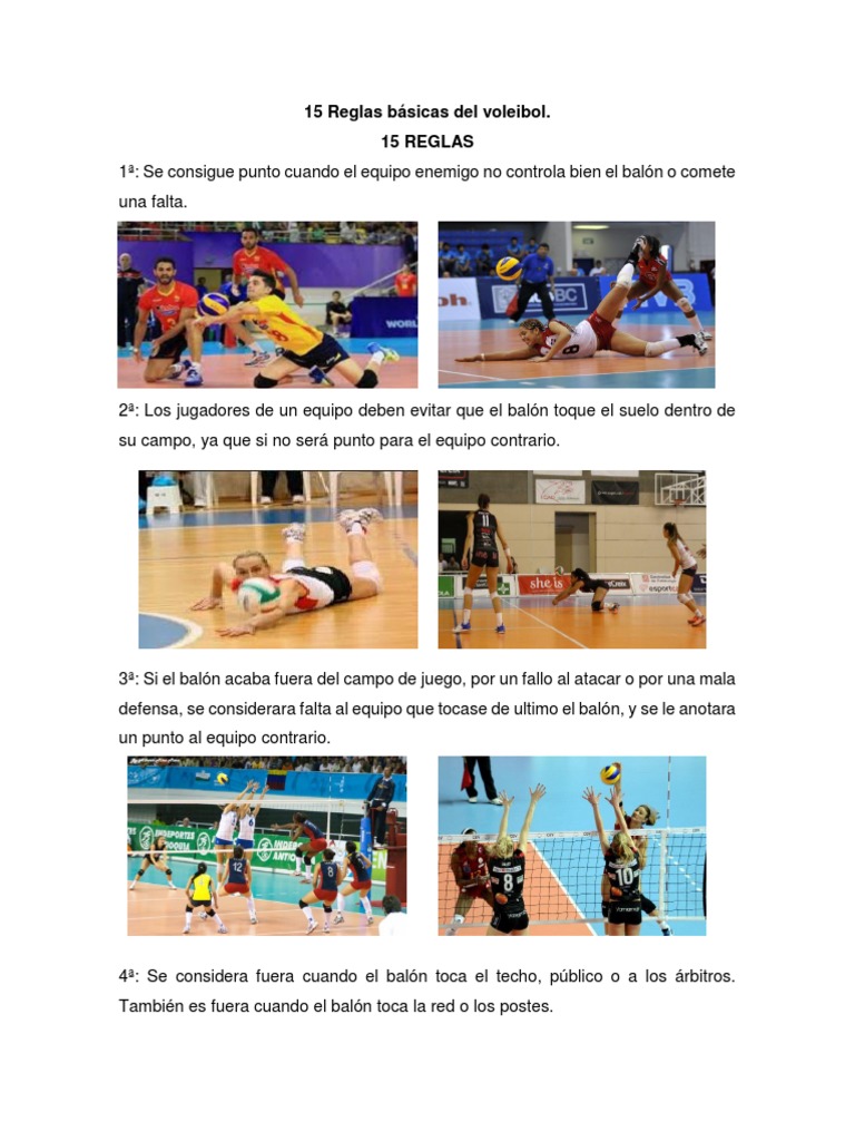 15 Reglas Básicas Del Voleibol Vóleibol Deportes