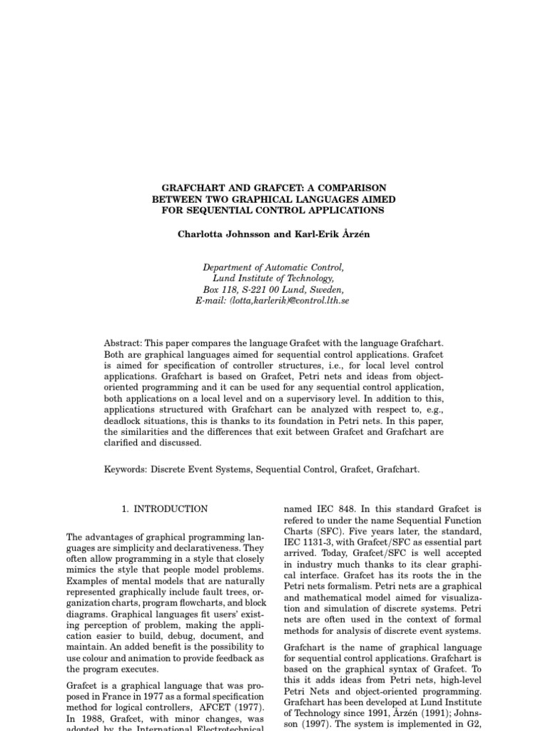 Grafchart vs. Grafcet in Control Systems | PDF | Subroutine | Computer ...