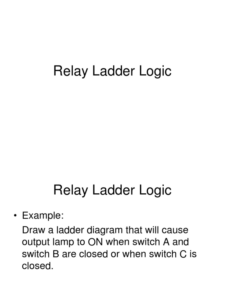Relay Ladder Logic PDF Relay Components