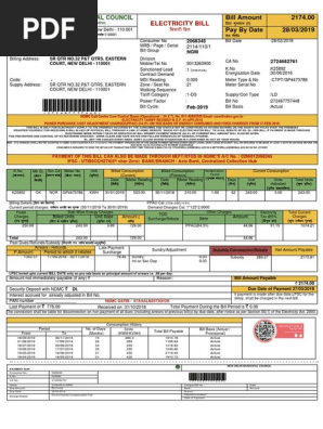 Electricity Bill PDF Payments Banking