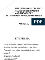 The Feature of Imunoglobulin G Anti-Helicobacter Pylori and Endoscopy in Dyspepsia and Non Dyspepsia