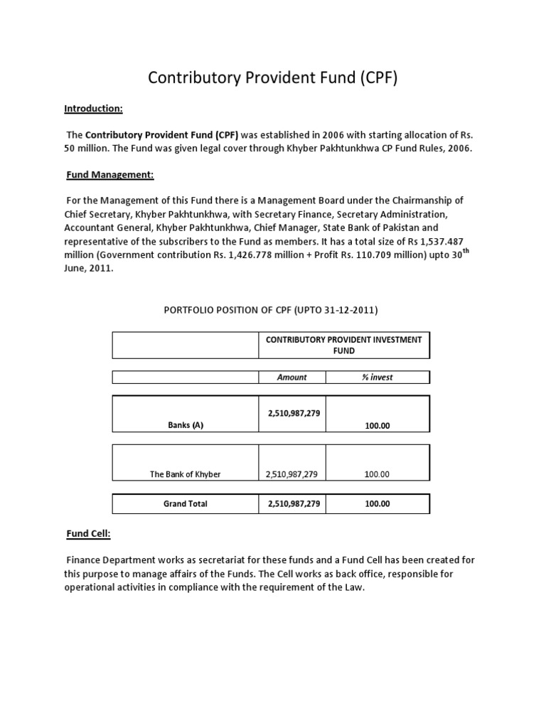 Contributory Provident Fund | PDF