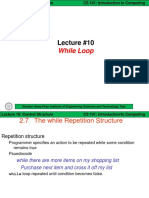 Lecture #10: While Loop