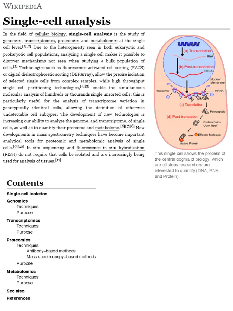 Single-Cell Analysis - Wikipedia | PDF | Dna Sequencing | Laboratory ...