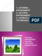 External Environment 2. Natural Environment 3. Sources of Data and Techniques