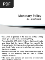 Prince Monetary Policy