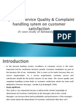 Impact of Service Quality & Complaint Handling Sytem