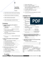 English Plus 1 Unit - 5 - Higher - Test PDF