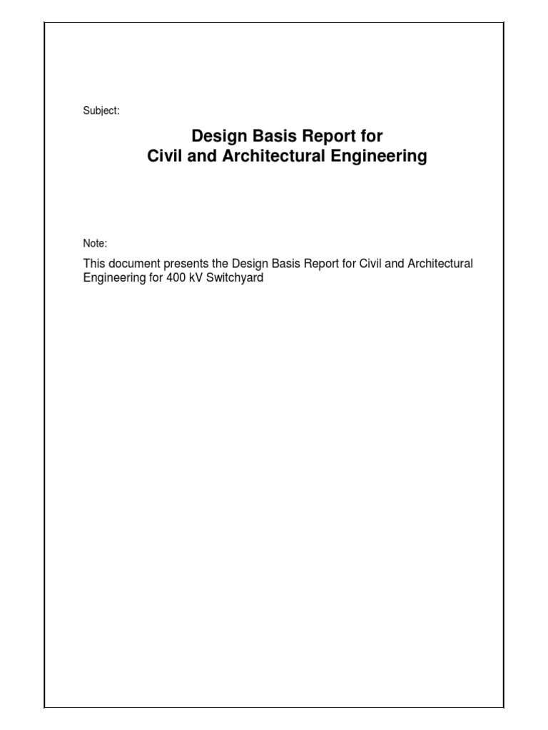 Design Basis Report for 400 kV Switchyard | PDF | Foundation ...
