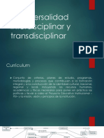 Tranversalidad Interdisciplinar y Transdisciplinar