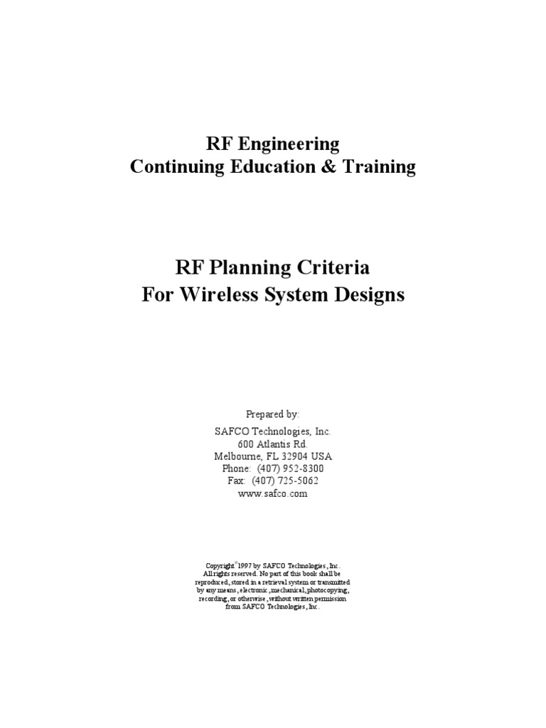 RF Planning Criteria | PDF | Channel Access Method | Telecommunications ...