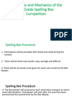 Guidelines and Mechanics of The 7 Grade Spelling Bee Competition