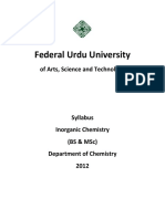 Bs and m.sc - Inorganic Chemistry