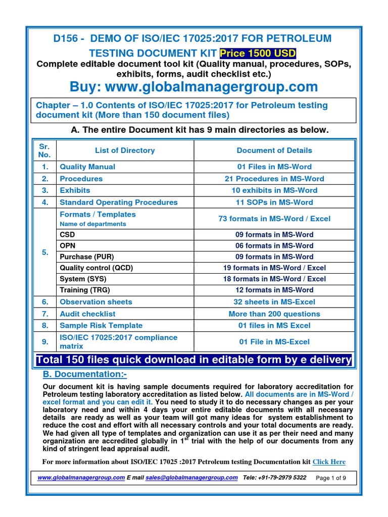 Iso 17025 Checklist Excel