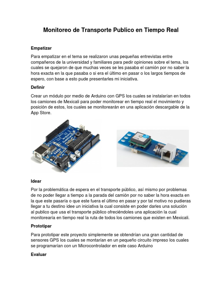 Monitoreo de Transporte Publico en Tiempo Real | PDF