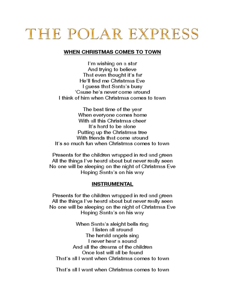 christmas comes to town lyrics | pdf