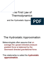 The First Law of Thermodynamics: and The Hydrostatic Approximation