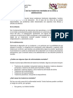 Clasificación de Los Trastornos Mentales en La Niñez y Adolescencia