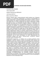 A Consciência Corporal Na Educação Infantil