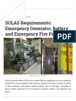 SOLAS Regulations - Emergency Generator and Emergency Fire Pump