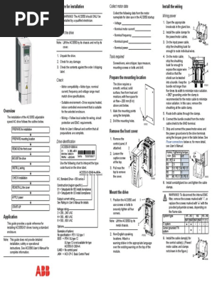 Abb Acs550 01 Quick Start 1 Pdf Electrical Wiring Mains