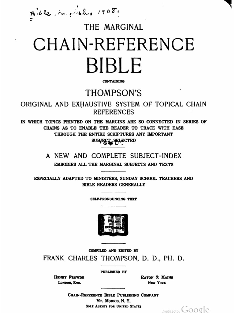 The Thompson Chain Reference Bible 1908 Edition PDF