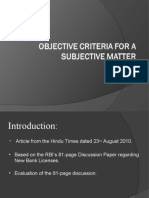 Objective Criteria For A Subjective Matter Final