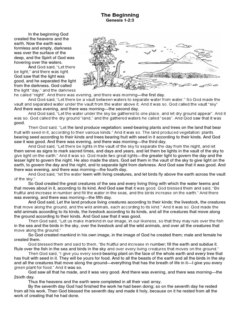 The Beginning Genesis 123 PDF Sky Genesis Creation Narrative