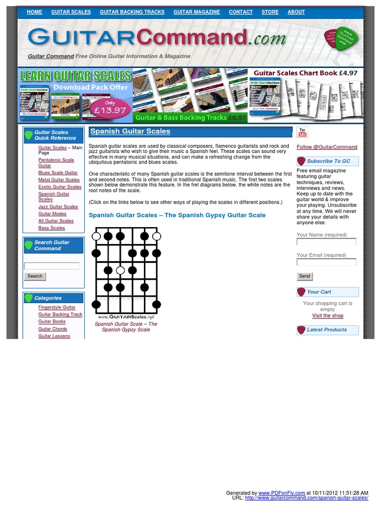 Spanish Gypsy Guitar Scale PDF PDF Guitars Scale (Music)