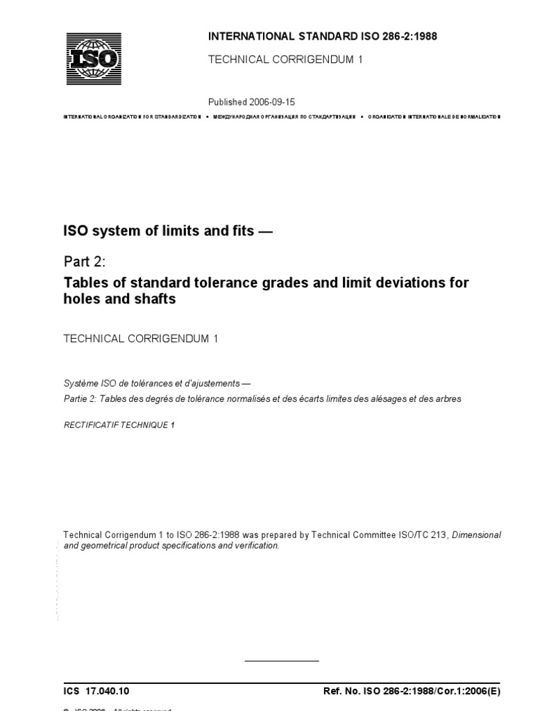 Iso 2768 hole tolerance it6 2