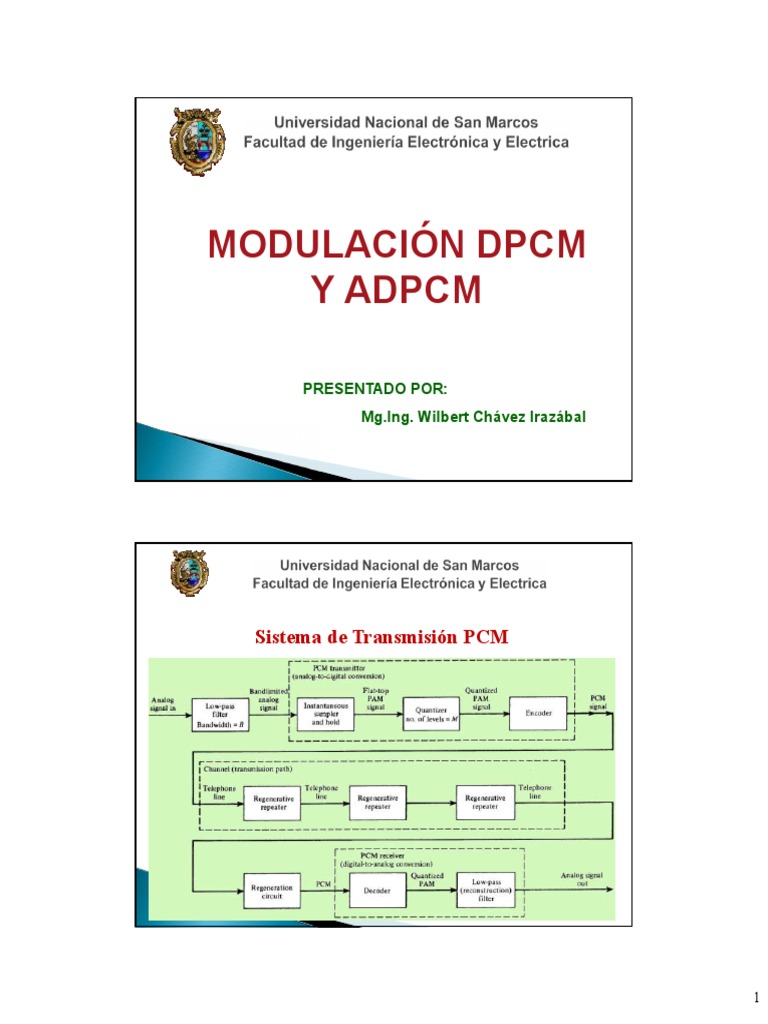 Modulación DPCM y ADPCM en PCM | PDF | Transmisión de datos ...