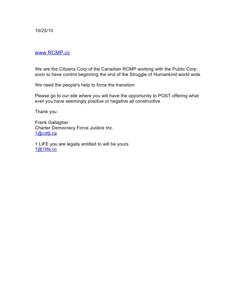 RCMP 10.25.10 | PDF | Politics