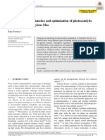 Investigation of The Kinetics and Optimization of Photocatalytic