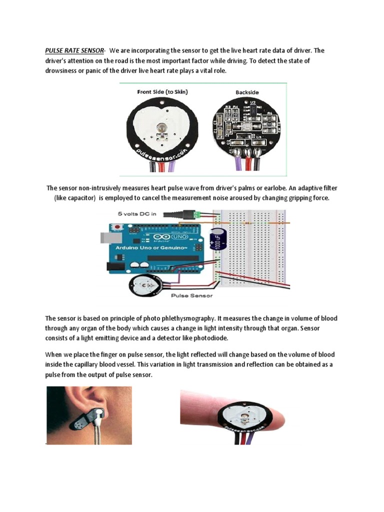PULSE RATE SENSOR-We Are Incorporating The Sensor To Get The Live Heart ...