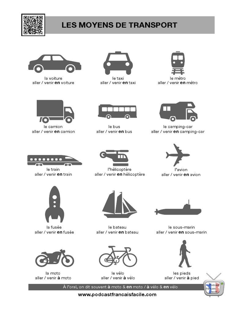 Les moyens de transport en français | PDF