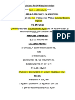 Calculations For IV Pitocin Solution