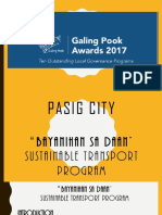 Pasig City Bayanihan Sa Daan Sustainable Transport Program